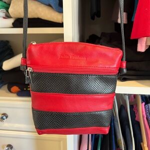 Dalla Fontana Red and Black Crossbody Bag